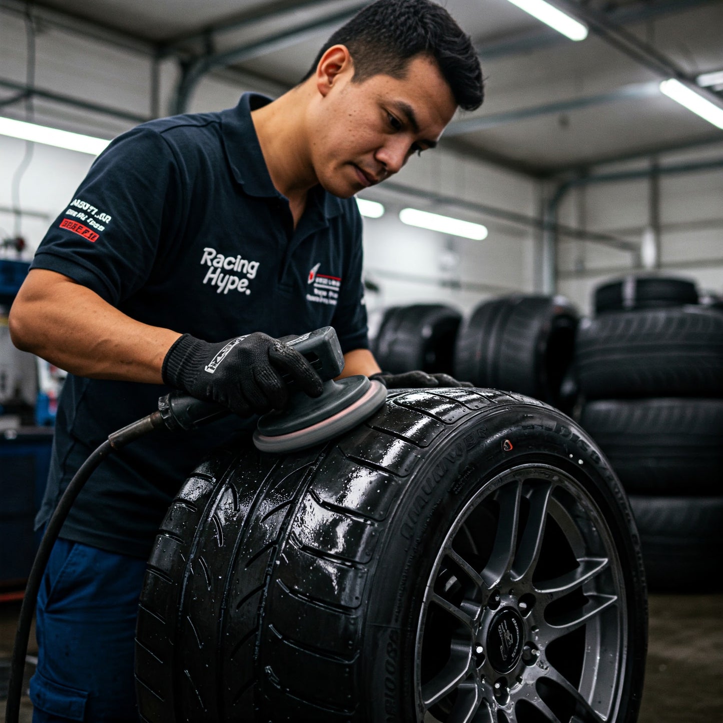 HAND BUFF NEW WET TYRE