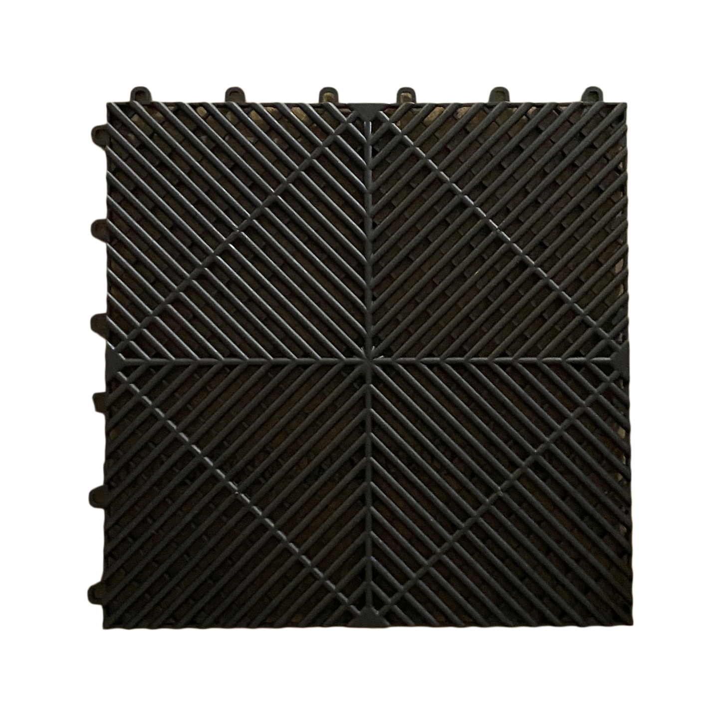 Black PLASTIC (PVC) FLOOR TILES - HIGHEST QUALITY - 400mm x 400mm x 18mm