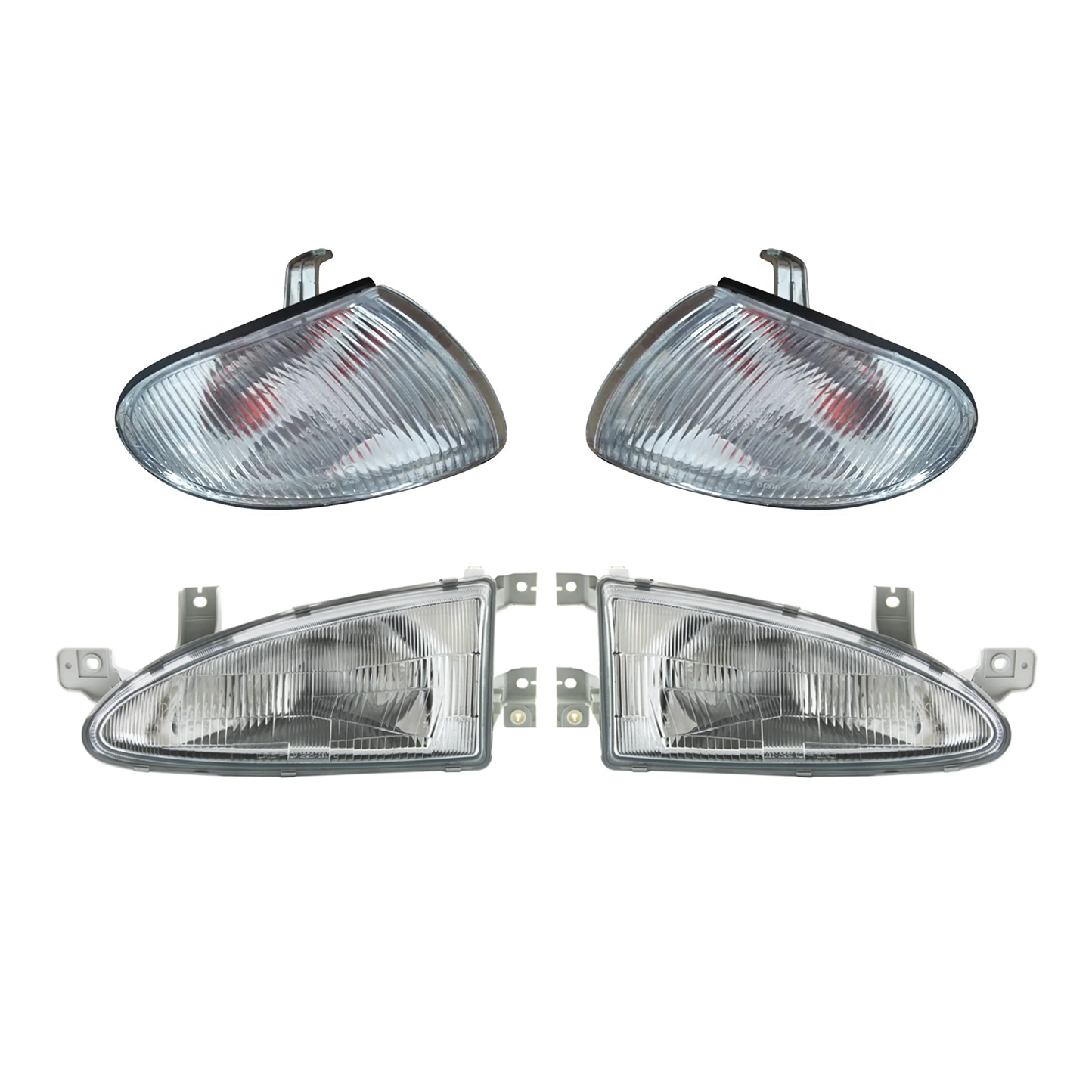 HEADLIGHT & INDICATOR SET - LH/RH - Hyundai EXCEL 3-Door X3 (1995-2000) - NEW - by Zenith Reproduction Parts